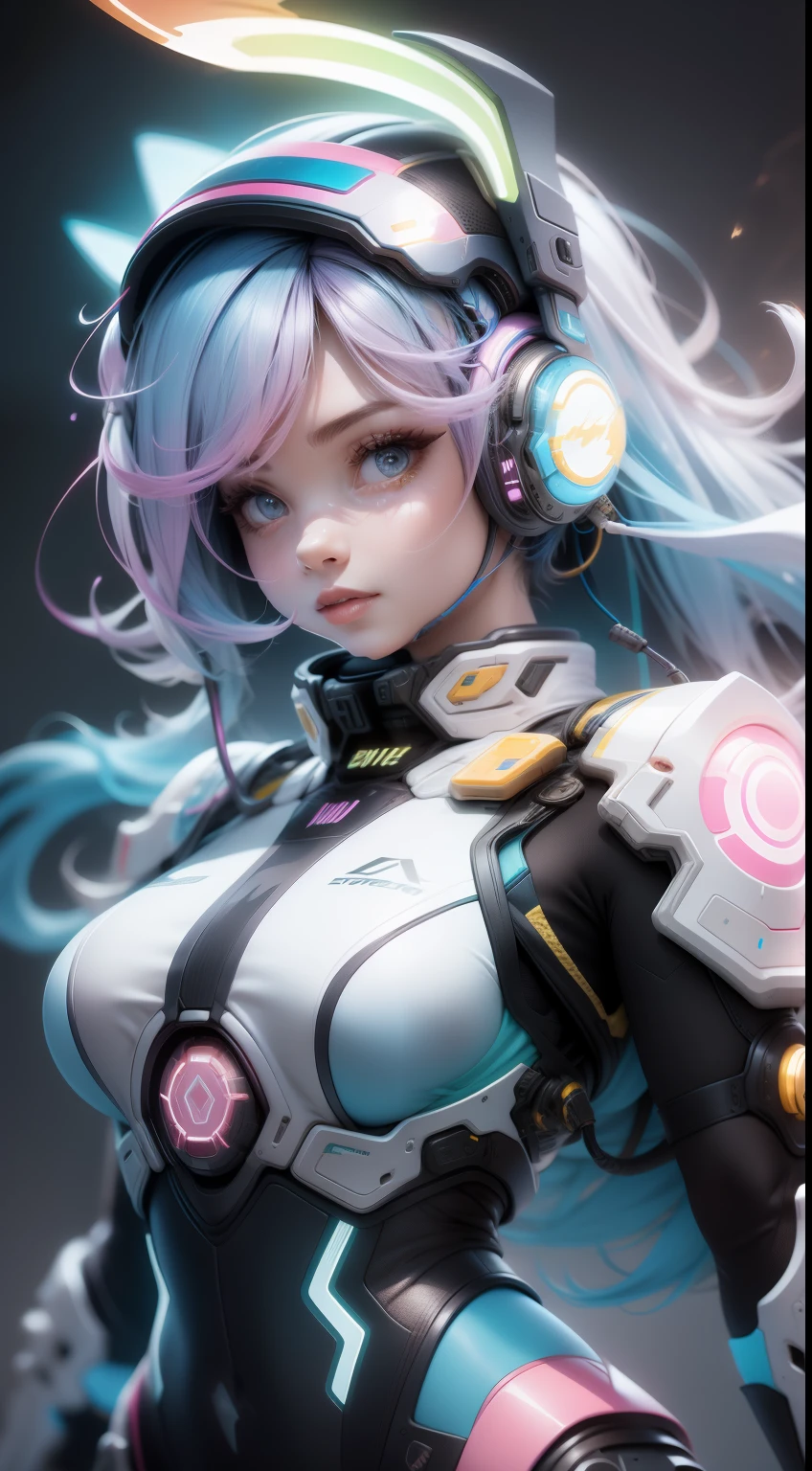 Electric spark gorgeous colorful woman