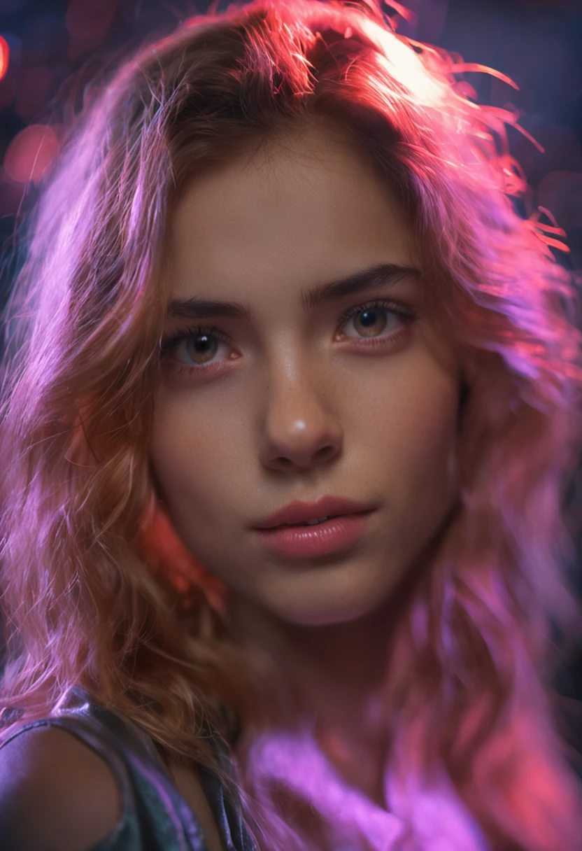 Portrait of a cute 18 year old girl and a perfect girl, Beautiful face, Russian, In panties, in bed, beautiful bust (Dark private study, Dark, Atmospheric light: 1.2) Open legs