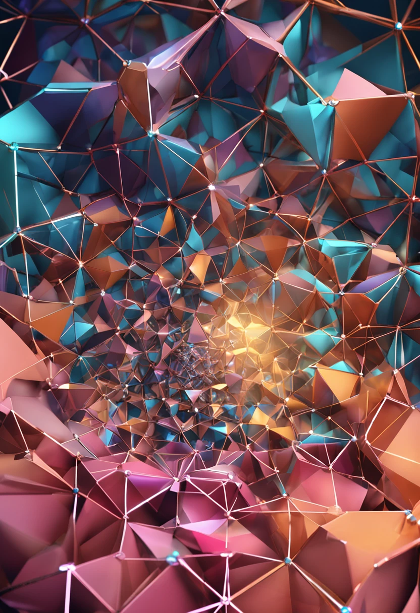 Geometry，Geometry combination，There is a star in the middle, Crystal formation, Fractal structure, Ideal polyhedron, fractal crystal, molecular, made of crystalized synapse, polyhedral, polyhedron, sierpinski gasket, ferroluid, classic 3 d model of molecule, Dodecahedron, Fractal merging，