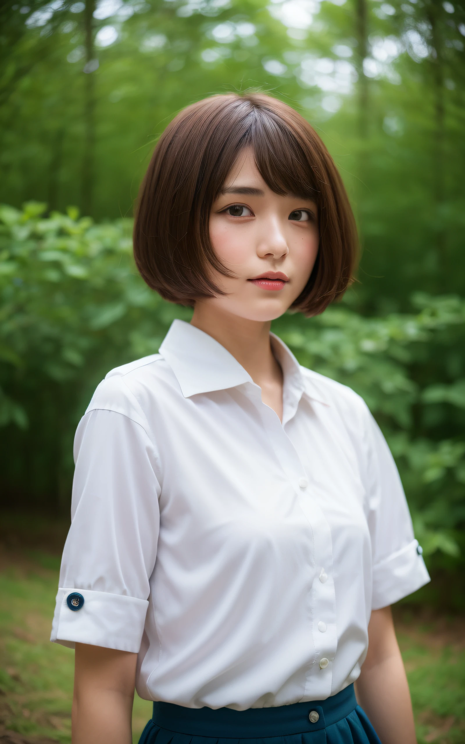 1girl, rihoshishido_jav, breasts, short hair, brown hair, blush,
wearing collared clothes, outdoors,
detailed body, attractive body, perfect human body,
looking at viewer, shot using canon DSLR,
(ultimate quality, masterpiece, highres:1.0), realistic:1.0, photorealistic, <lora:JAV_riho_shishido_v1_epoch_12:0.8>