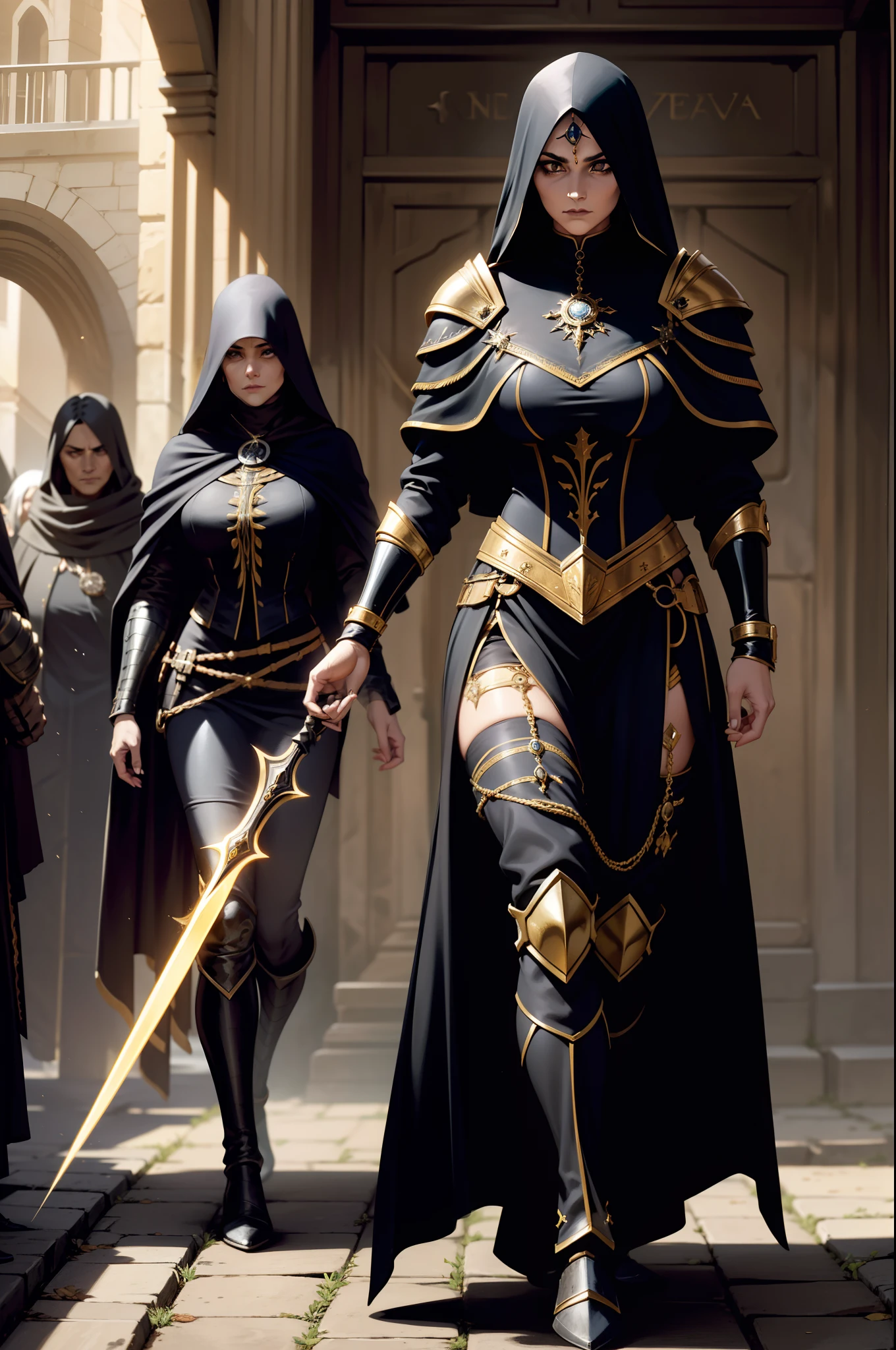 Create a mage with black clothes