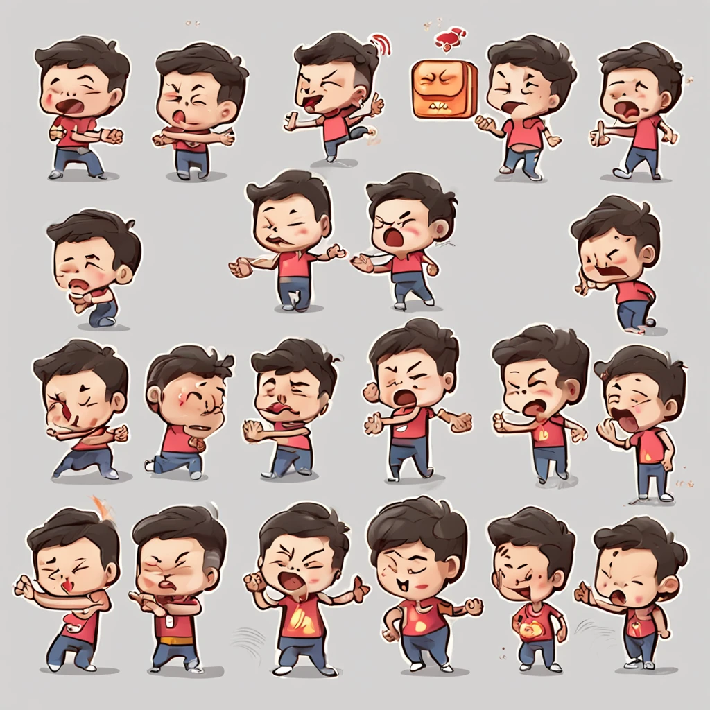 Emoticon pack, Chen Jianzhou's multiple poses and expressions, cheerfulness, Angry, Cry, Loves, etc, related character,