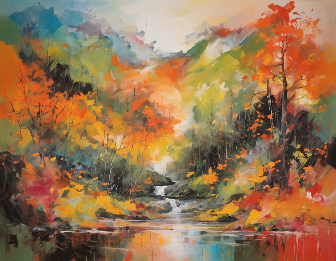 Intricate painting details of Japanese forests, by range murata, galaxy in background, Clouds, vivd colour, High contrast, Mountain, vector line art, orange highlights, trending in pixiv, anime concept art, Stick, Mattire, high high quality, Edge to edge, Sanskrit