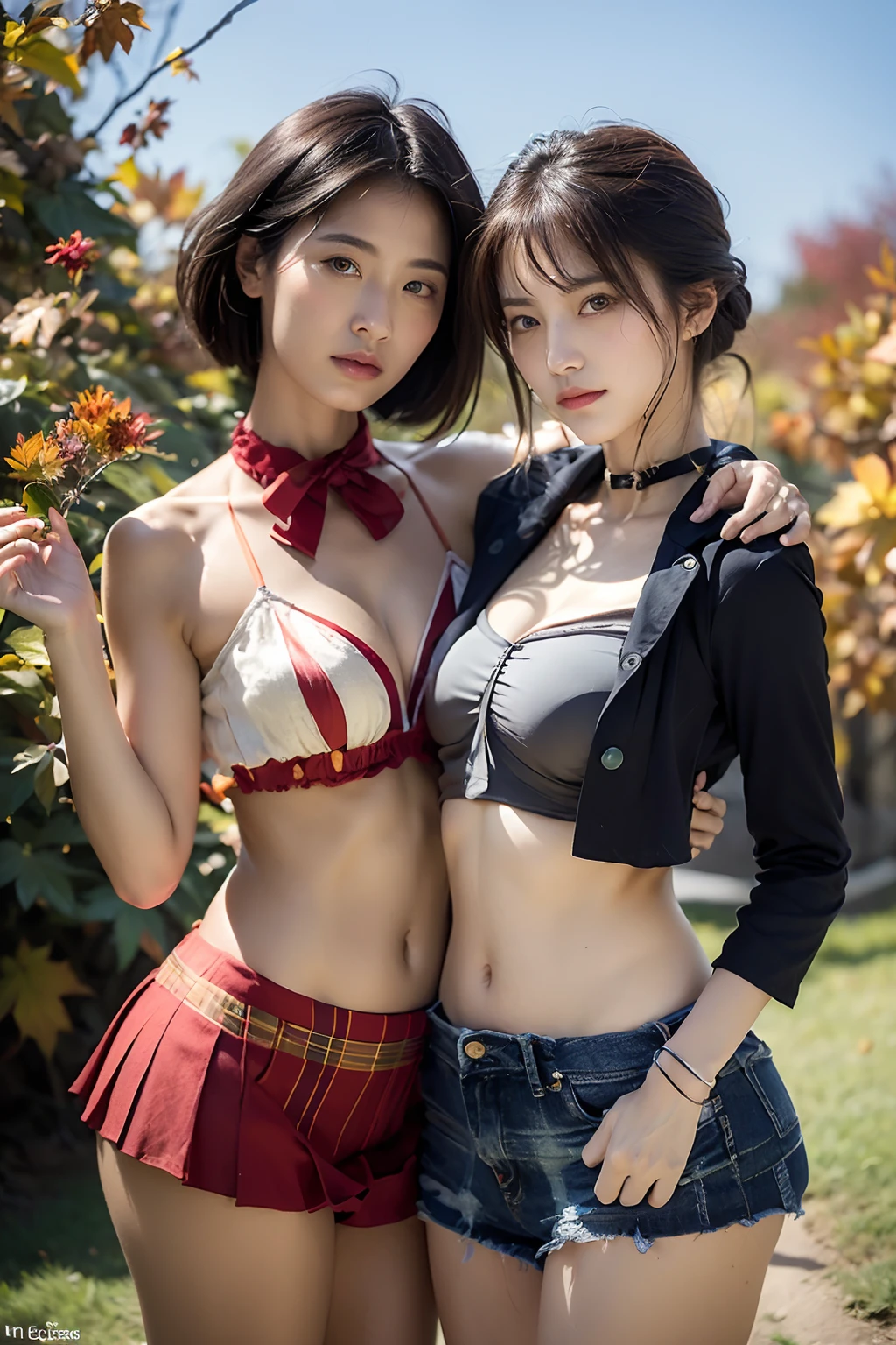 (8K、top-quality、Masterpiece、超A high resolution:1.2) (style of paul rubens and rebecca guay:1.1), (Autumn Full Moon:1.4) Photos of Japanese beauties、back Lighting、Dark eye makeup、Small face makeup