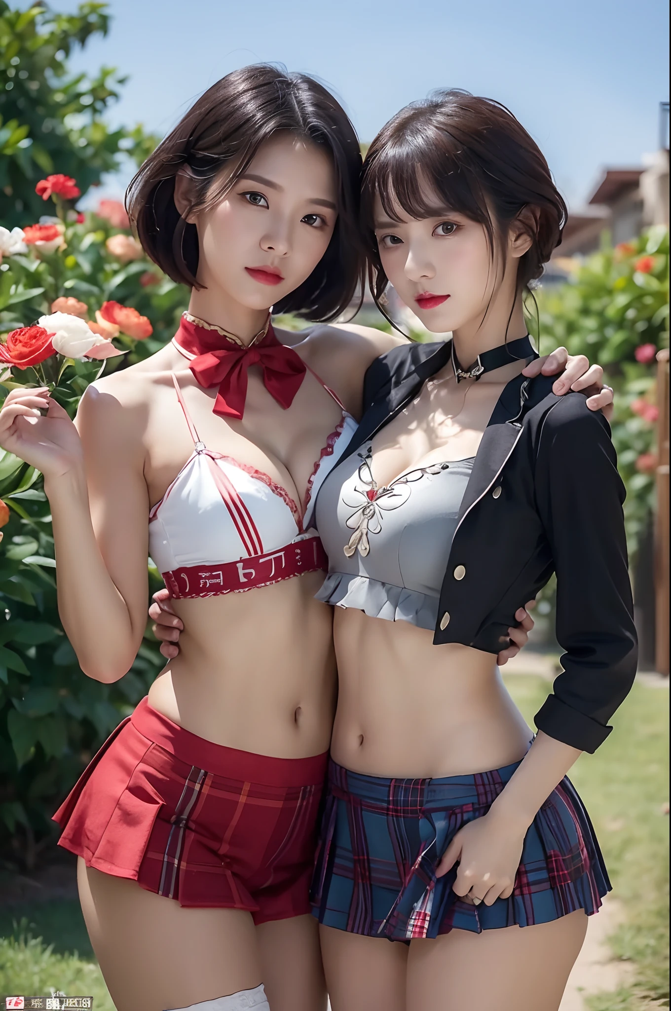 （Valencia：Two girls, Girl）， tmasterpiece， best qualtiy， RAW photogr， realisticlying， faces， japanaese girl、18yr old、Extremely cute、Incredibly Ridiculous res， Buatigar， miraculously huge breasts， Long hair， depth of fields， A high resolution， ultra - detailed， filigree， RAWE is very detailed， extremely detailed eye and face，  pupil realistic， tack sharp focus， cinmatic lighting，full body Esbian，on cheongsam，Bigboobs，long leges，Night Street，dynamicposes，What is a crop cheongsam，Seductive eye、We invite you to attend、Perfect hand、