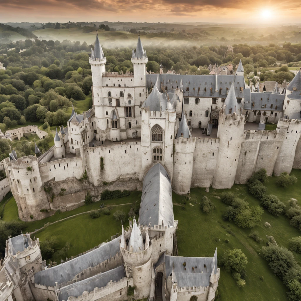 masterpiece, best quality, hd, hyper detailed, epic city, a white glorious medieval city, medieval, fantasy rpg, castle, perfect light, large city, minas tirith, giant dragon behind, white sky, high bright, ultra hd
