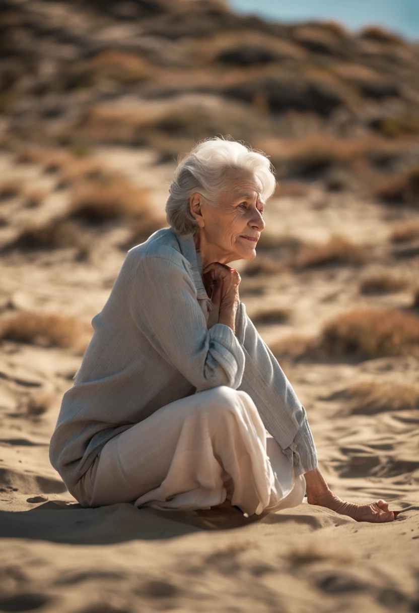elderly woman 60 years sensualizing