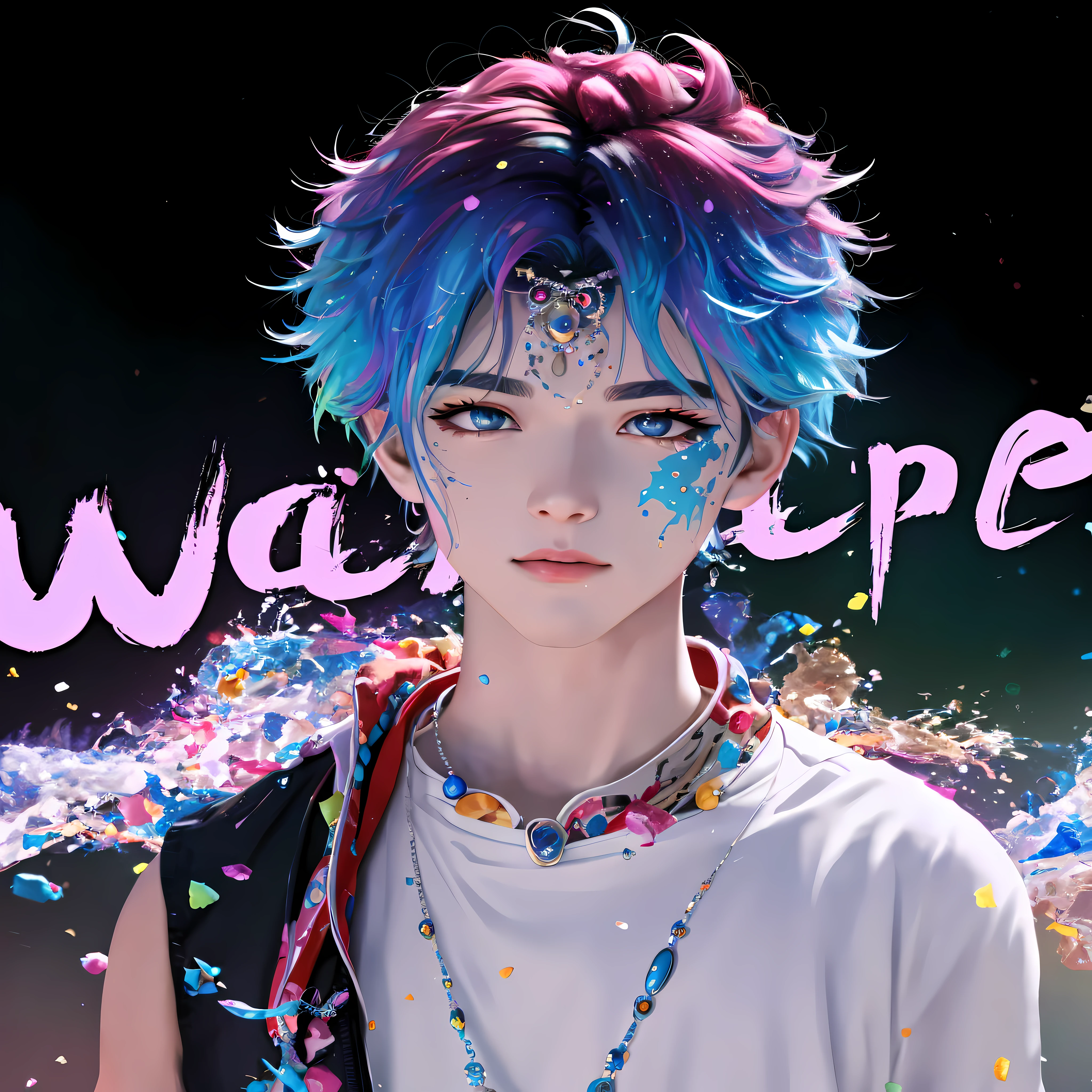 Image of Alafard of a young man with blue hair and a white shirt, anime wallaper, hd anime wallaper, Anime style. 8K, style of anime4 K, Anime wallpaper 4 k, Anime wallpaper 4K, Anime art wallpaper 4k, Anime art wallpaper 4 K, Anime art wallpaper 8 K, Wallpaper 4k, wallpaper 4 k