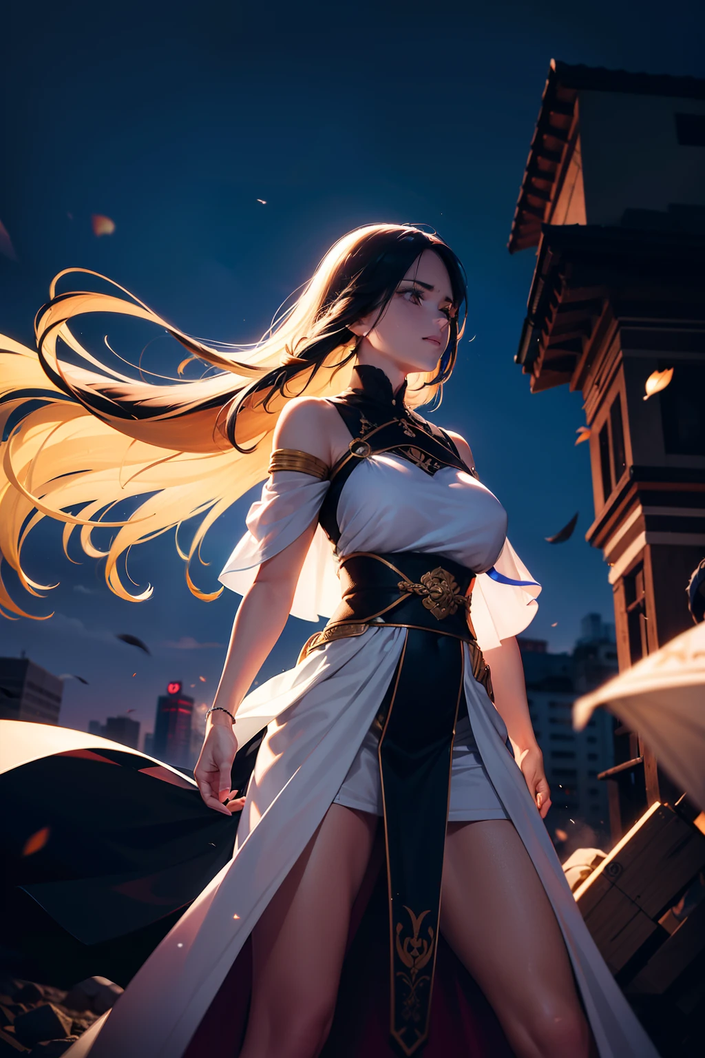 (((obra-prima))), ((melhor qualidade)), (super detalhe), (CG illustration), (Muito Mau e Belo)), cinematiclight, (Mechanical Art: 1.4), ((Mechanical limb)), Under the neon sky in shades of dawn, On the cyber streets where time seems to shudder,Habita ela, a garota de cabelos vermelhos ardentes, An indomitable spirit, destemido e envolvente. Its red threads dance in the wind with passion, Like flames of rebellion in the midst of darkness, Tied up in a chaotic and wild dance, She is the resilient soul of the city, uma miragem. Nas ruas sujas e esquecidas pelo amanhecer, Where technological debris makes up your life, Ela emerge, A flash of strength in a decadent world, Using your mechanical arm, uma prova evidente. An arm forged in the fusion of flesh and steel, an extension of his will, Um elo de constrangimento, Every Gear Is a Story, Every articulation is courage, An unlikely warrior, desafiando essa paisagem. Nas sombras da cidade, ela encontra seu caminho, Participando de lutas de boxe, where pain is his hymn, Every trait is a memory, every victory a battle, She fights not only for herself, mas por toda essa muralha. Seus olhos refletem as centelhas das luzes cintilantes,A fiery determination, resistente e cativante, She is the guardian of hope in the midst of abandonment, Uma flor crescente no concreto, An uncloned treasure. Assim, a garota de cabelos vermelhos amarrados, Desafia o destino, onde outros teriam se rendido, A poetic painting of strength and grace, She is living proof, That's right in the cyber city, a alma pode florescer em busca de vida.