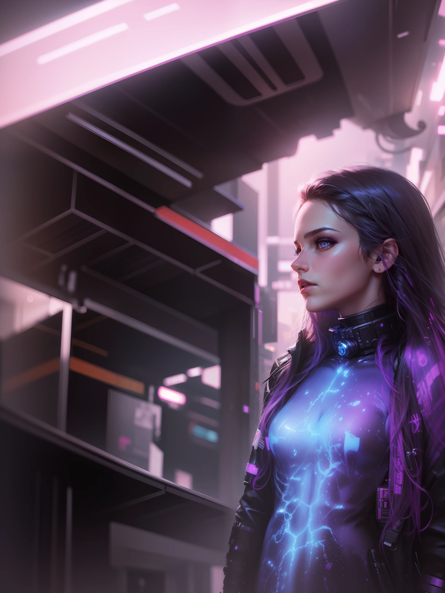 Change background cyberpunk sweet girl, realistic face, 8k, ultra realistic,