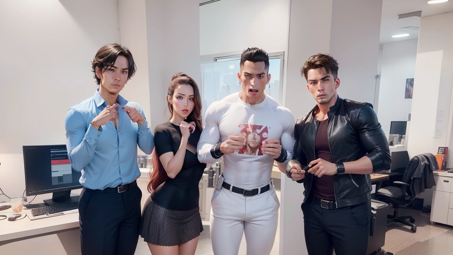 Make the four characters as members of The Fanstastic Four with sexy appearance and super powers