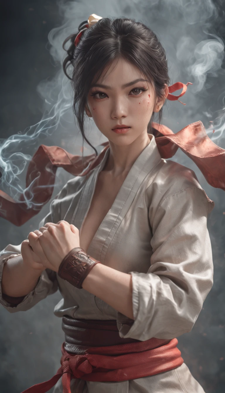 ((Chum Li do Street Fighter, ultra realistic)), (((corpo inteiro))), ((perfect hands)), atordoante, hyper realistic, octan render, surrounded by the effect of smoke and lightning, Estilo Street Fighter, fundo antigo, elegante, atordoante, (papel de parede), arte conceitual, detalhes intrincados, altamente detalhado, ((cinemactic)), Dramatic, (extremely high quality, Concedido, master part:1.5), (fotorrealista:1.5), fotografia, Realistic photo, Nikon, Luz Natural, 4k, highes definition, XF IQ4, 150MP, 50 millimeters, ISO 1000 Certification, 1/250 Anos, Luz Natural, Adobe Lightroom, photolab, Photographic Affinity, PhotoDirector 365, ::n_style pintura digital, deformed parts, rosto deformado, ((rosto feio)), ((deformed hands)),