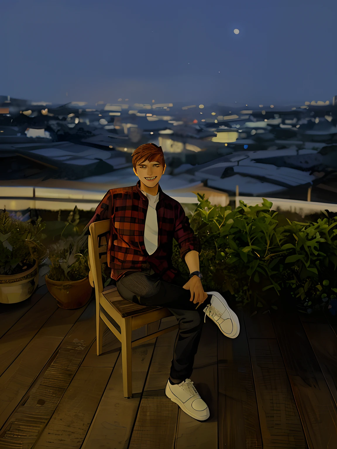 A young and handsome man standing next to a heated argument, mediating with a gentle smile, tense atmosphere, ,in the style of the stars art group xing xing, 32k, best quality, masterpiece, super detail, high details,