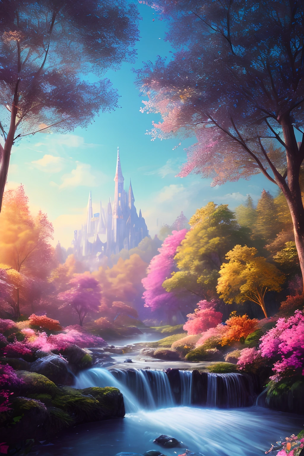 masterpiece, best quality, high quality,extremely detailed CG unity 8k wallpaper, An enchanting and dreamy scene of a fantasy forest, with towering trees, glowing mushrooms, and hidden fairy glens, creating a sense of mystique and enchantment, artstation, digital illustration, intricate, trending, pastel colors, oil paiting, award winning photography, Bokeh, Depth of Field, HDR, bloom, Chromatic Aberration ,Photorealistic,extremely detailed, trending on artstation, trending on CGsociety, Intricate, High Detail, dramatic, art by midjourney