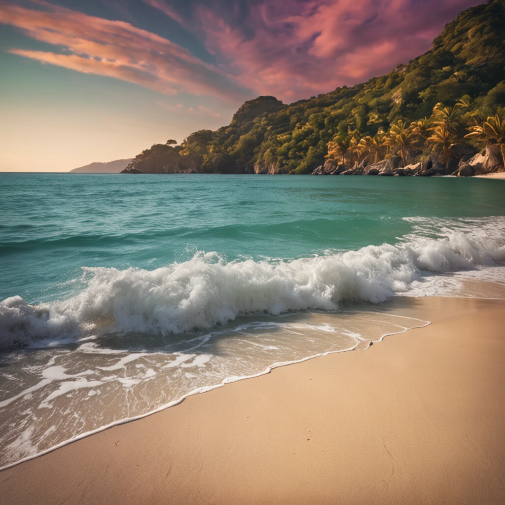 Paradisiacal beach with calm sea without waves
