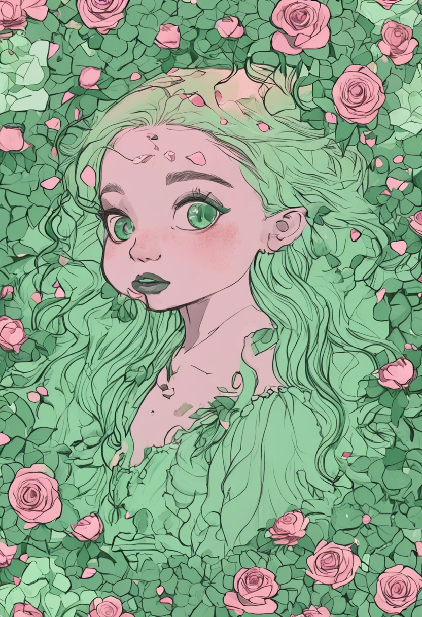 (green rose),mint green,Beautiful and aesthetic,Roses in movie lights,Lush flowers outdoors,Natural and floral aesthetics,Rose garden,rosette,Mirror made of roses,The mirror is placed in water,Beautiful girl by the mirror,Overhead angle,Beautiful images, rosette, Fantastic aesthetics, exteriors,(Masterpiece:1.6, Best quality), (fine detailed beautiful eyes: 1.2), (the Extremely Detailed CG Unity 8K Wallpapers,tmasterpiece,超詳細,(detailed back ground),hight contrast,(best illuminate,Extremely refined and beautiful),((Blue flowing lake water)),((Caustics)),dynamic angle,Beautiful detail glow,