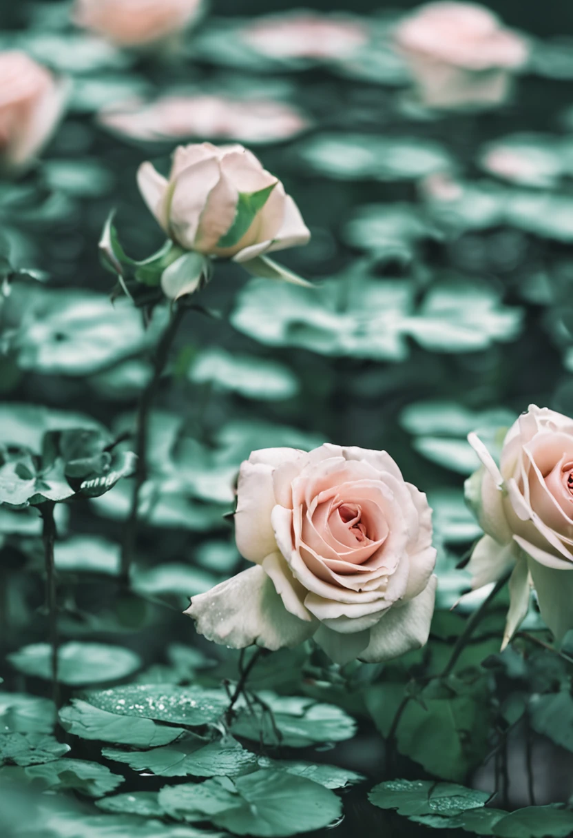 (green rose),mint green,Beautiful and aesthetic,Roses in movie lights,Lush flowers outdoors,Natural and floral aesthetics,Rose garden,rosette,Mirror made of roses,The mirror is placed in water,Beautiful girl by the mirror,Overhead angle,Beautiful images, rosette, Fantastic aesthetics, exteriors,(Masterpiece:1.6, Best quality), (fine detailed beautiful eyes: 1.2), (the Extremely Detailed CG Unity 8K Wallpapers,tmasterpiece,超詳細,(detailed back ground),hight contrast,(best illuminate,Extremely refined and beautiful),((Blue flowing lake water)),((Caustics)),dynamic angle,Beautiful detail glow,