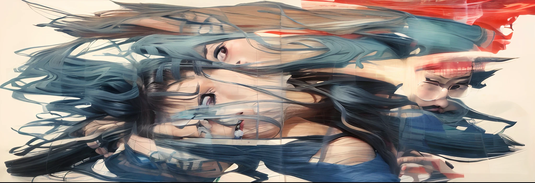 two pictures of a woman and a child with glasses on, headshot and bodyshot, low quality photograph, body and headshot, inspired by Kim Jeong-hui, halfbody headshot, 1 / 2 headshot, no background and shadows, headshot profile picture, inspired by Russell Dongjun Lu, inspired by Taiyō Matsumoto, side portrait imagery