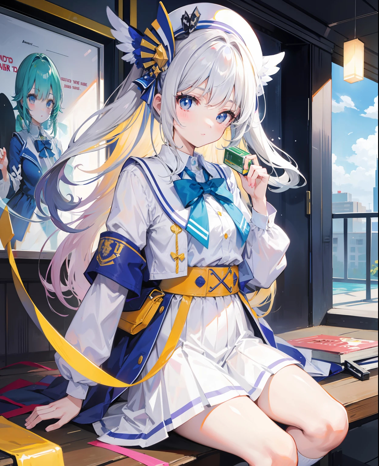 Student costume cute girl,Light color scheme
