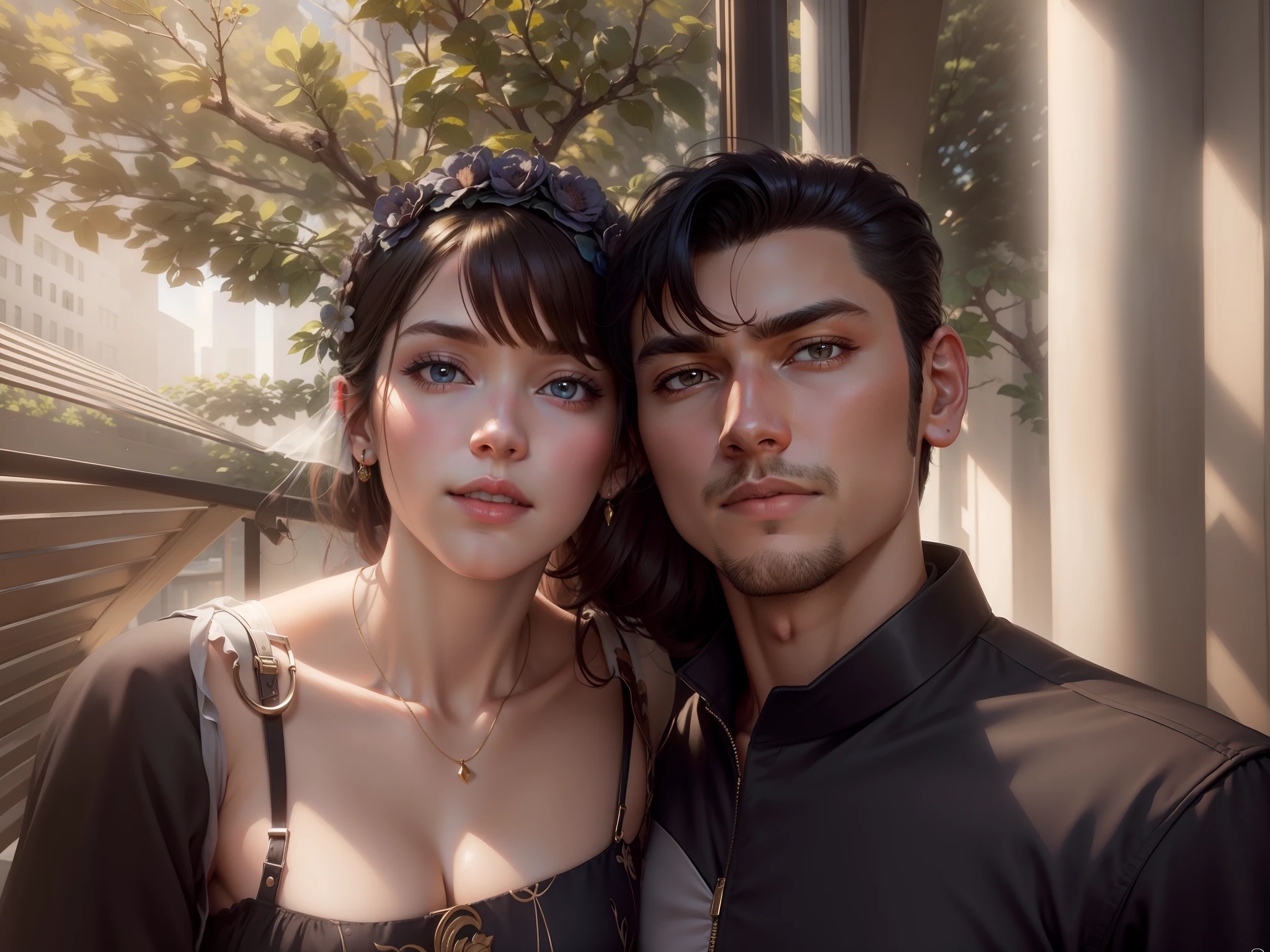 Change background, portrait, good-looking dress,8k realistic ,handsome boy ,beautiful girl