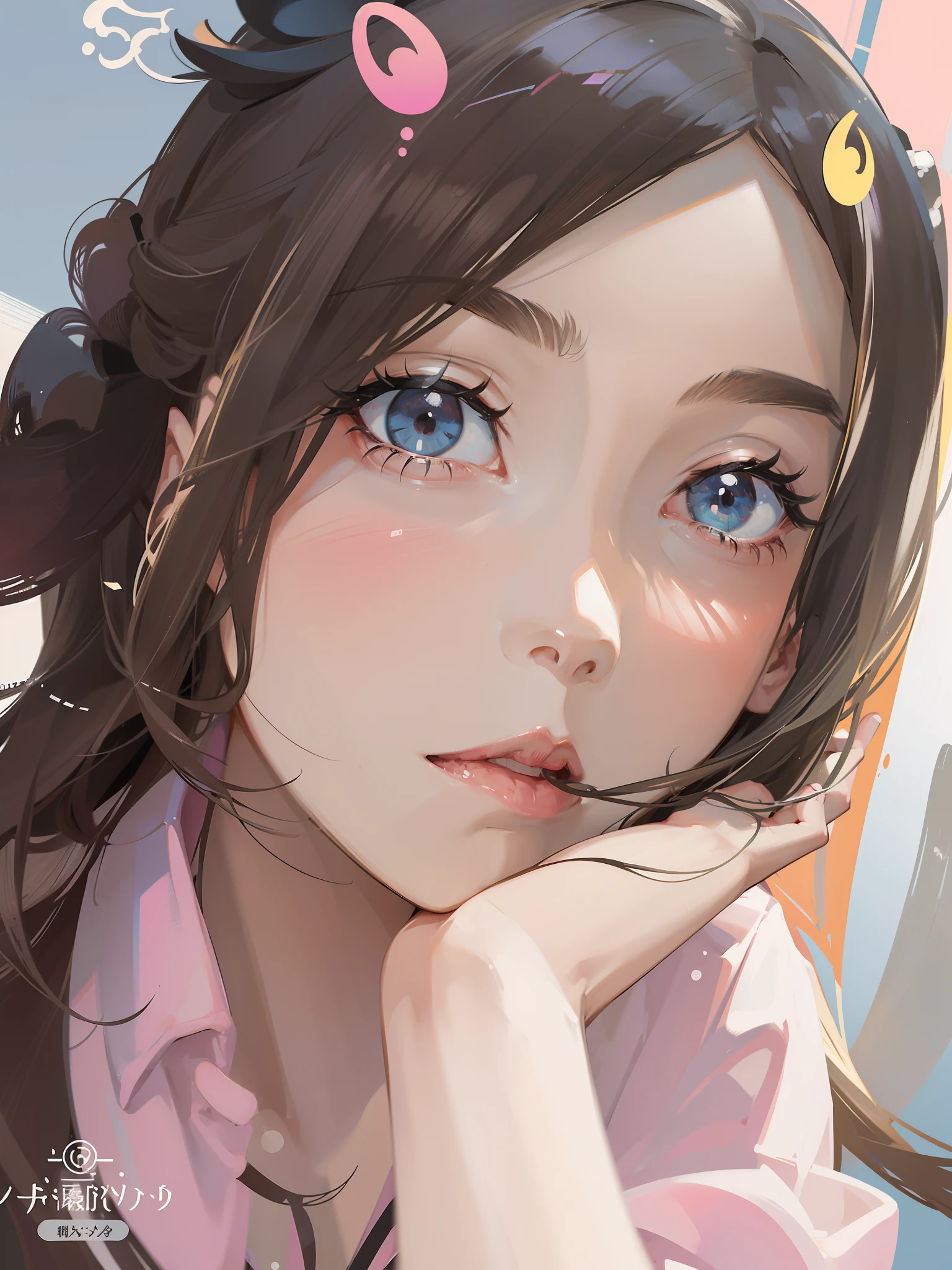 ((Best quality)), Image is a cartoon-style illustration, possibly influenced by anime or manga, Illustration features a girl with long flowing hair, holding a stick, Uses minimalistic line art and abstract elements, Conveys a whimsical, fantasy-like feel, Uses a white and grey aesthetic for a soft, minimalist tone.
