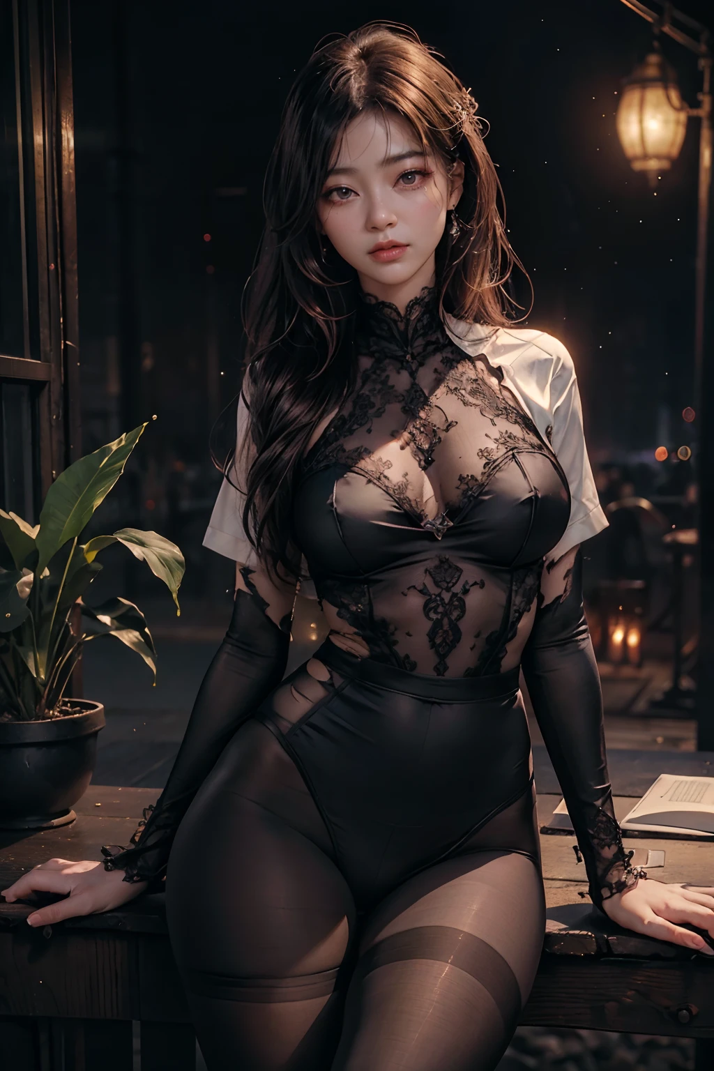 blacksilk，Flame Lingji，secretary，Ultra-realistic 8K CG，s the perfect face，flawless perfection，Ren，tmasterpiece，professionalartwork，famousartwork，s the perfect face，beauitful face，beautidful eyes，（（Perfect female body）），独奏，
，（Blushlush：0.5），seductiveexpression，Extremely detailed_Eyes，thick thight，sobu，
Beautiful and detailed background，depth of fields，realisticlying：1.3，
（ambient lights：1.3），（cinematic compositions：1.3），（neonlight：0.1），（hdr：0.1），emphasis lighting，a narrow waist，Long shots，lacepantyhose，with an open crotch，The shirt，full bodyesbian，sitted，
1girll，Torn pantyhose，Tear the tights，