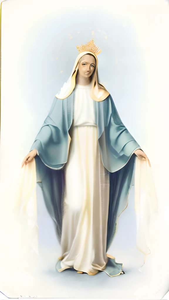 (((Saint Virgin Mary. 19 years olinetic style))) ((( Con una cara seria y piadosa. Con una mirada dulce y tierna))) (obra maestra, calidad superior, mejor calidad, arte oficial, beautiful and aesthetic: 1.2), (1girl), extremadamente detallado, (Arte fractal: 1.3), colorido, highest detailed, Cara perfecta, parte superior del cuerpo, HDR, (orando: 1.3), (golden lines of white coat: 1.2), galaxia, (rayas de luz), eye-catching visuals, (dynamic stripes, senderos luminosos: 1.2), colores vibrantes,