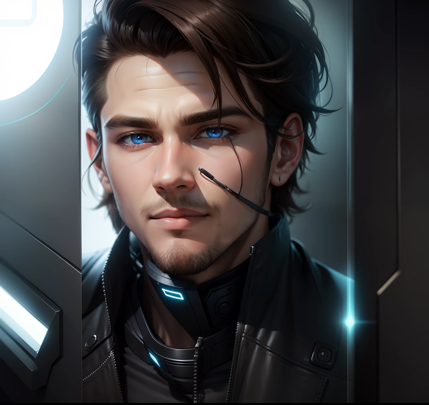 Change background cyber prank handsome boy realistic face