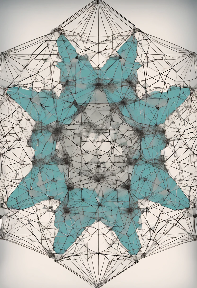 Geometry，Geometric combination，There is a star in the middle, Crystal formation, Fractal structure, Ideal polyhedron, fractal crystal, molecular, made of crystalized synapse, polyhedral, polyhedron, sierpinski gasket, ferroluid, classic 3 d model of molecule, Dodecahedron, Graphical simplification，Line drawings