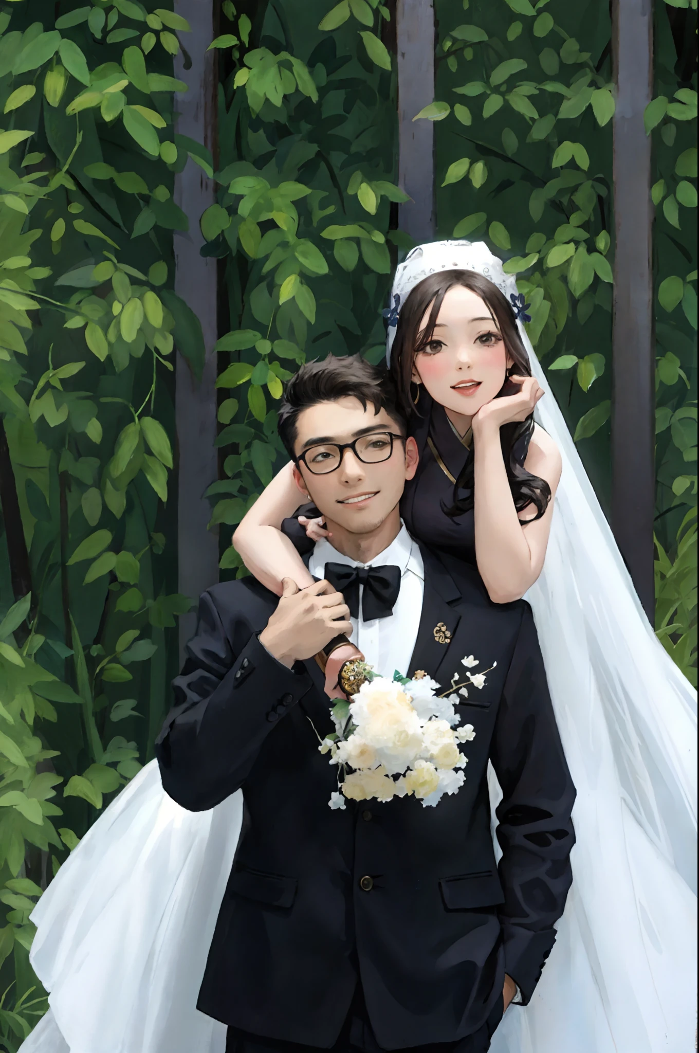 (best quality), oriental detailed background,girl with man , alchemist,