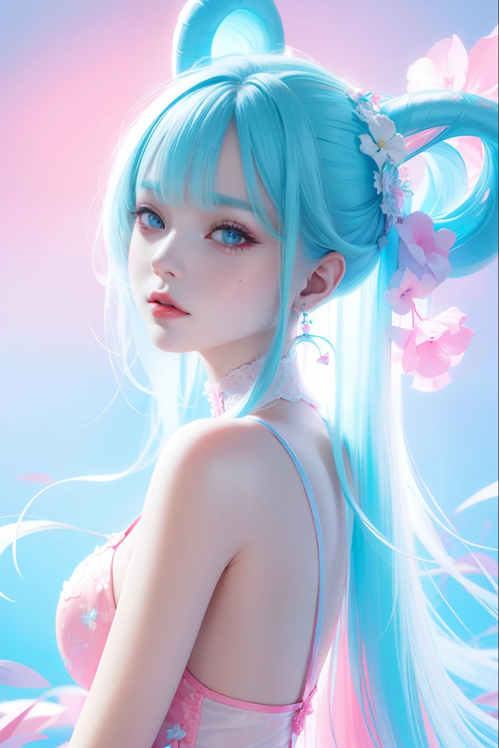 edgBunny,Highly detailed, Amazing work,Vitreous luster,((clean backdrop)),In pink,(((blue colors))),green color,red colour,Best quality at best,clean backdrop。