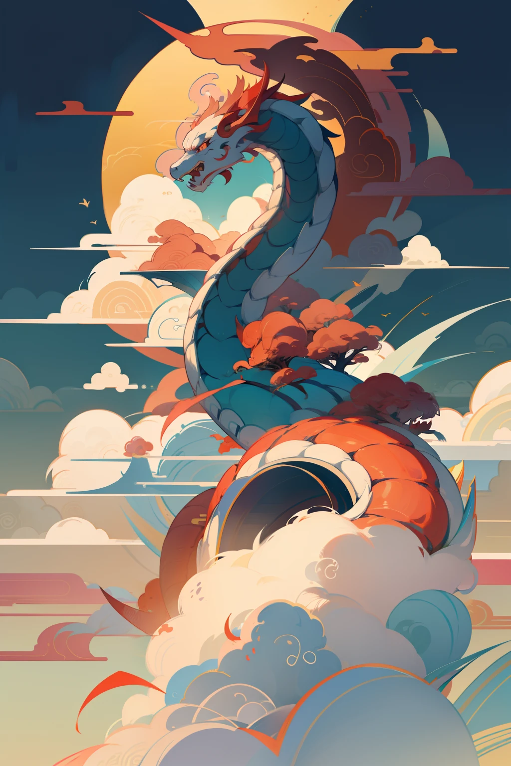 chinesedragon，Auspicious clouds，auspicious，Sea of Clouds