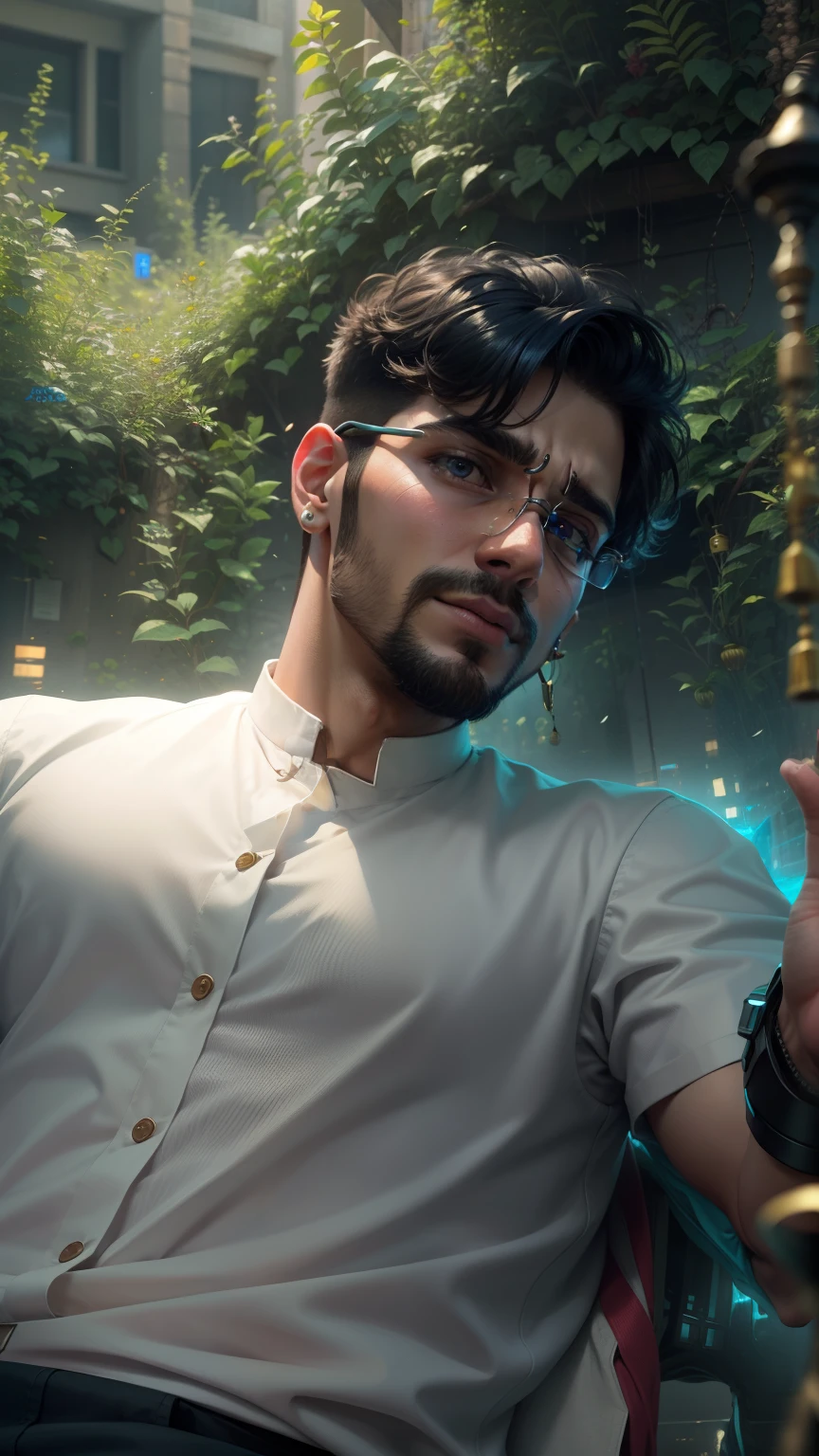 Change background cyber Pankh realistic face ultra real 8k boy