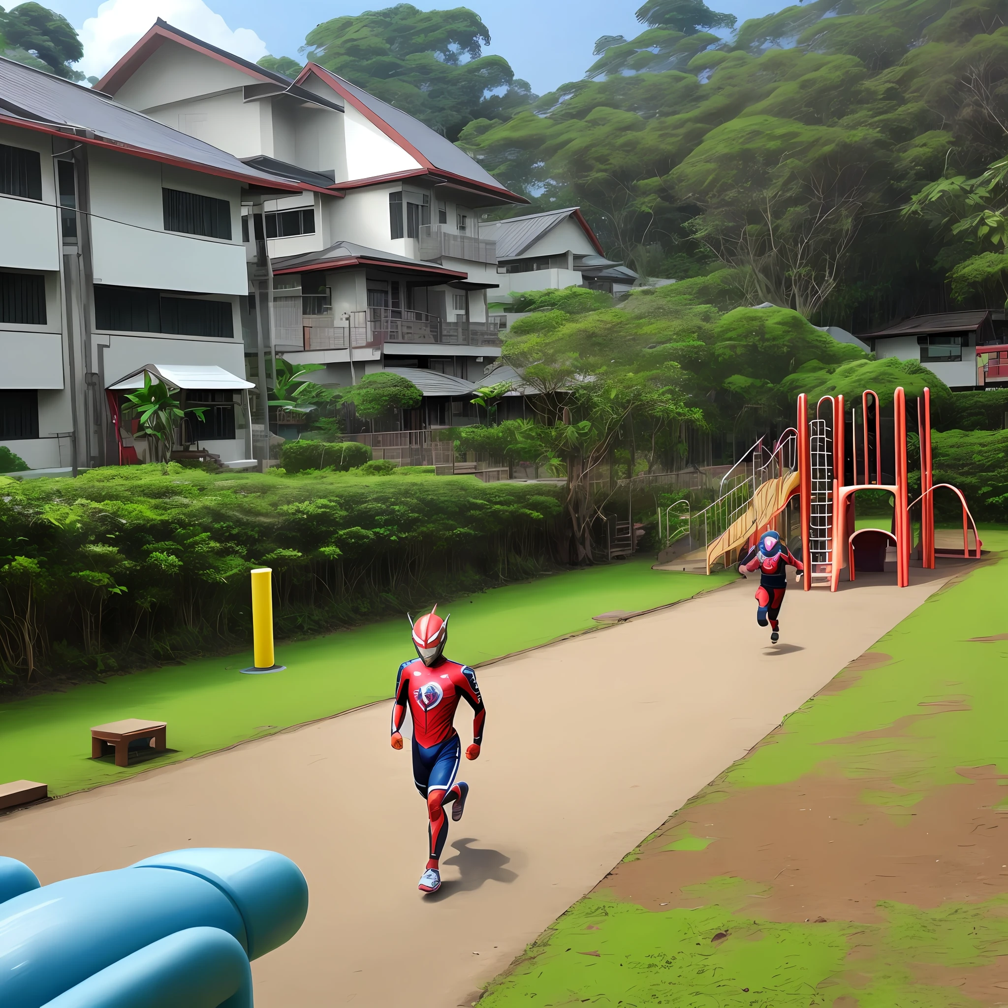 Lingga,s Ultraman,playground,jogging