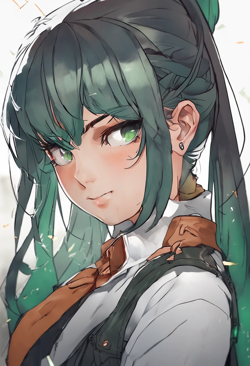 1girl, cowboy shot, beautiful ,zenin_maki,ponytail,glasses,bangs,green hair,brown eyes, outdoors, jujutsu_uniform, night,city , volumetric lighting, best quality, masterpiece, intricate details, tonemapping, sharp focus, hyper detailed, trending on Artstation
