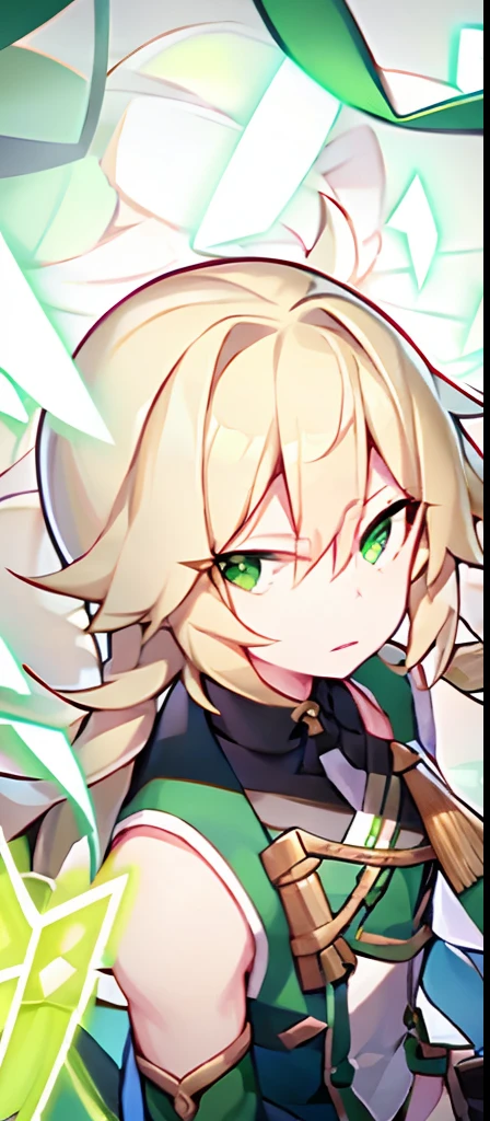 Lloyd Green clothes with green eyes with light blonde hair