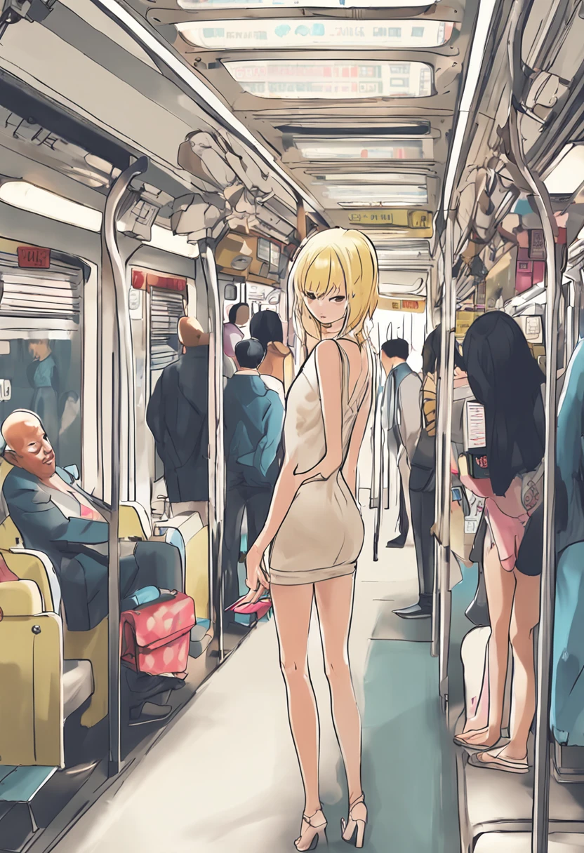 Super long blonde straight Japan taller and slender than anyone7In person、With super long fair skin、A woman taller and slenderer than anyone else, Hair is super long、a blond、Taller than anyone、Very slender、 All Nude Inside a crowded train in Shibuya full of people Unusually standing nipples areola is abnormally large Very high heel All Nude Alongside molesters 7People hugging each other's shoulders、All Nude I can see the crack in my Shaved