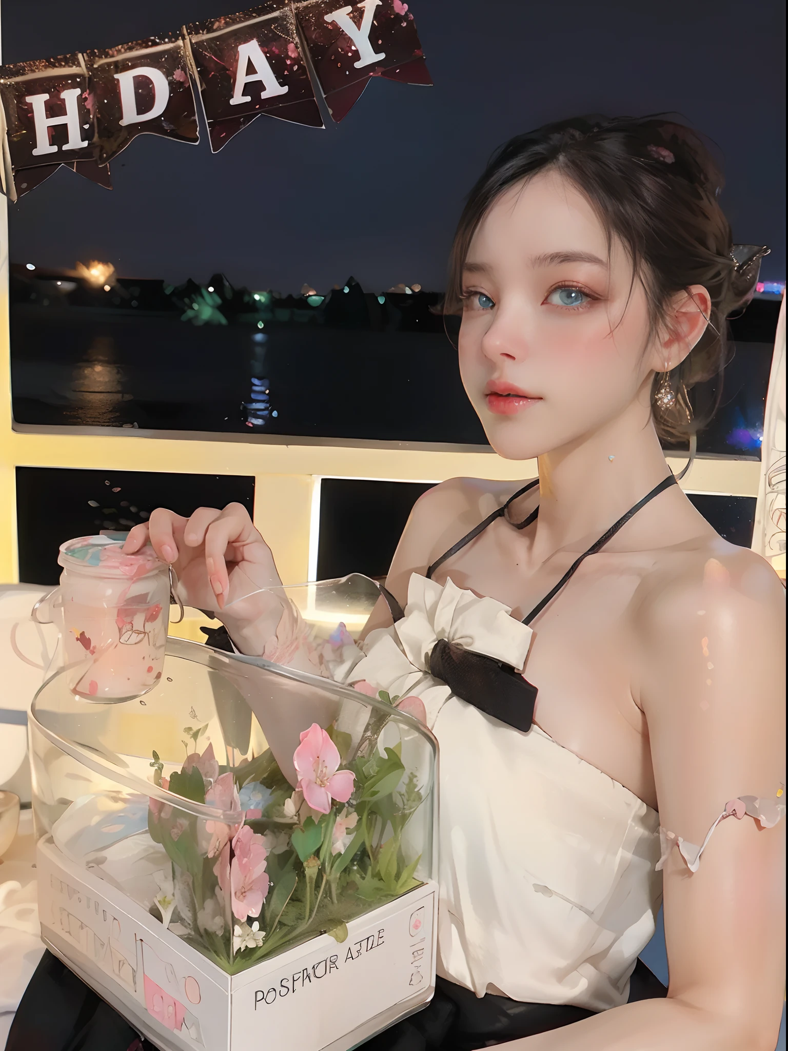 ((Best Quality)), ((Masterpiece)), (Detail: 1.4), 3D, Beautiful Cyberpunk Female Image, HDR (High Dynamic Range), Ray Tracing, NVIDIA RTX, Super Resolution, Unreal 5, Subsurface Scattering, PBR Texture, Post-Processing, Anisotropic Filtering, Depth of Field, Maximum Sharpness and Sharpness, Multi-layer Texture, Albedo and Highlight Mapping, Surface Coloring, Mitsu-Accurate Simulation of Material Interactions, Perfect Proportions, Octane Rendering, Two-color Light, Large Aperture, Low ISO, white balance, regular three-point, 8K RAW, beautiful bright pupils, flowing robe, fine pupils, delicate face and eyes, long eyelashes, blush, fluffy hair, pink lips, pure, cute, cherry blossom petals falling, butterflies, fashionable design clothes