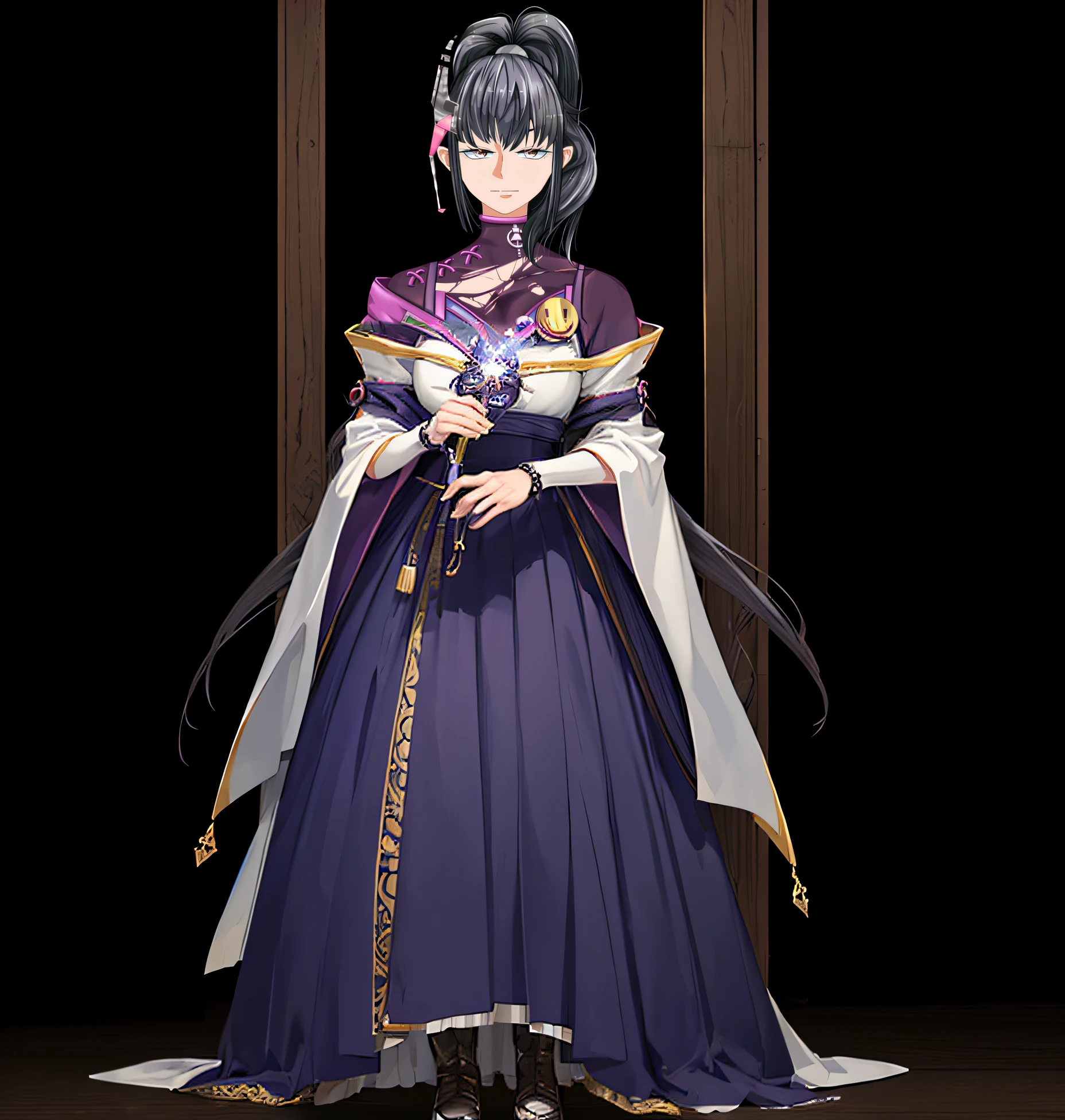 (((masterpiece))), (((best quality))), ((ultra-detailed)), (highly detailed CG illustration), ((an extremely delicate and beautiful)),1mechanical girl,Young girl named ((Sui Ishida)), a close up of a person with a ponytail and a purple outfit, Sui's hands meticulously crafting a magical-mechanical device, with blueprints scattered around her,Girl's hands meticulously crafting a magical-mechanical device, with blueprints scattered around her, Background is the workshop, A quaint workshop nestled between tall buildings, with the glow of enchanted objects seen through the windows, katana zero video game character, masamune shiro, maya fey from ace attorney, portrait knights of zodiac girl, koyoharu gotouge, misato katsuragi, black - haired mage, yayoi kasuma, juri misaki, takeyuki kanda