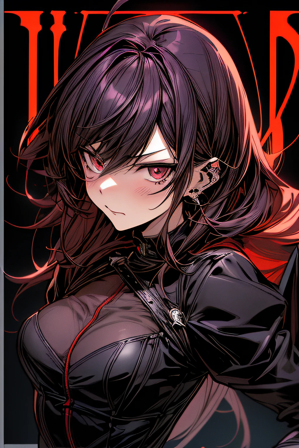 (comic book style),(linear art_Anime),(masutepiece, Best Quality, ),(Laura Bad Picture:1.2),(Lora Add Details:1.2),Highly detailed flat color:0.8, 8K,1 girl in,Gothic punk、Demon's Castle Background
