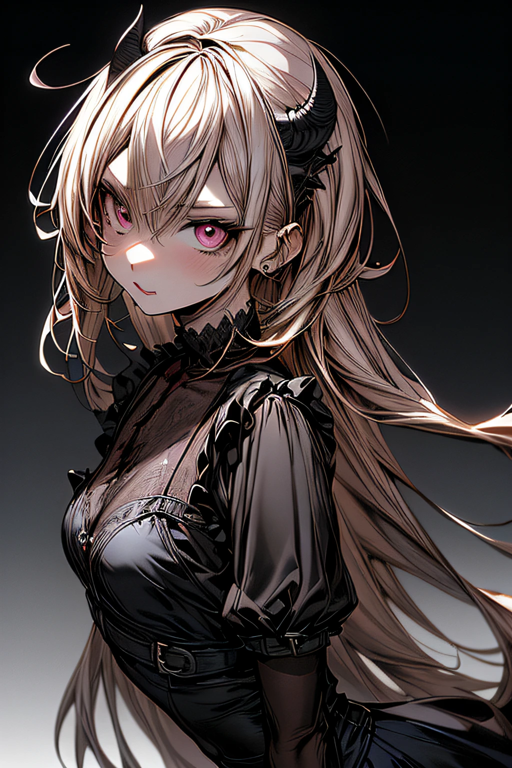 (comic book style),(linear art_Anime),(masutepiece, Best Quality, ),(Laura Bad Picture:1.2),(Lora Add Details:1.2),Highly detailed flat color:0.8, 8K,1 girl in,Gothic punk、Demon's Castle Background