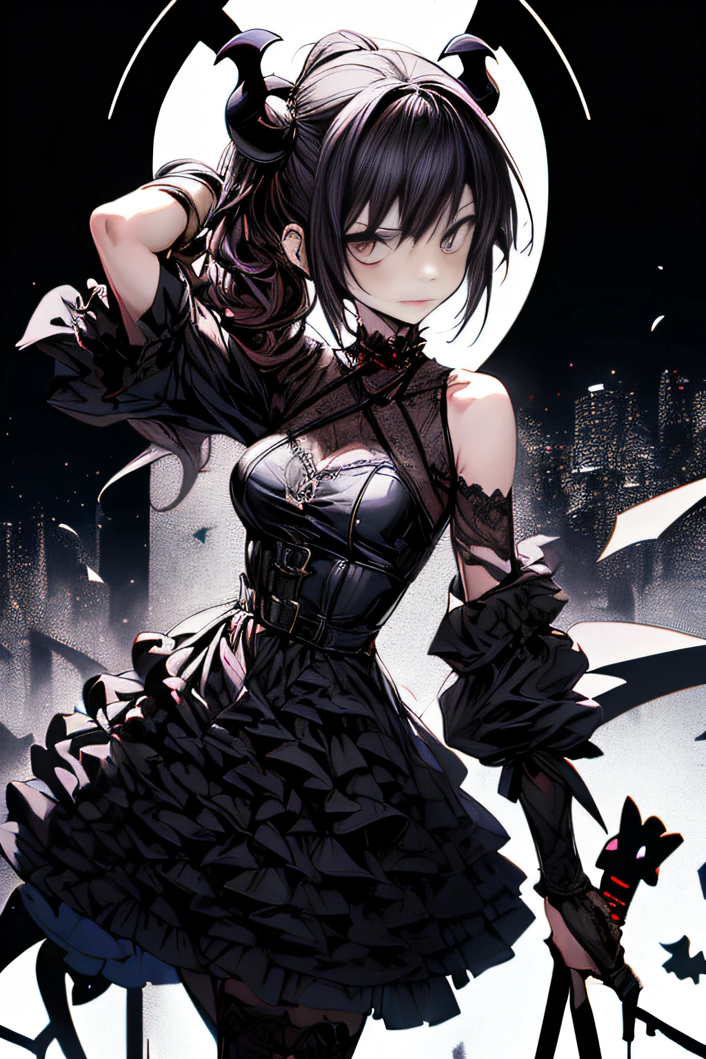 Tied up with lots of black strings