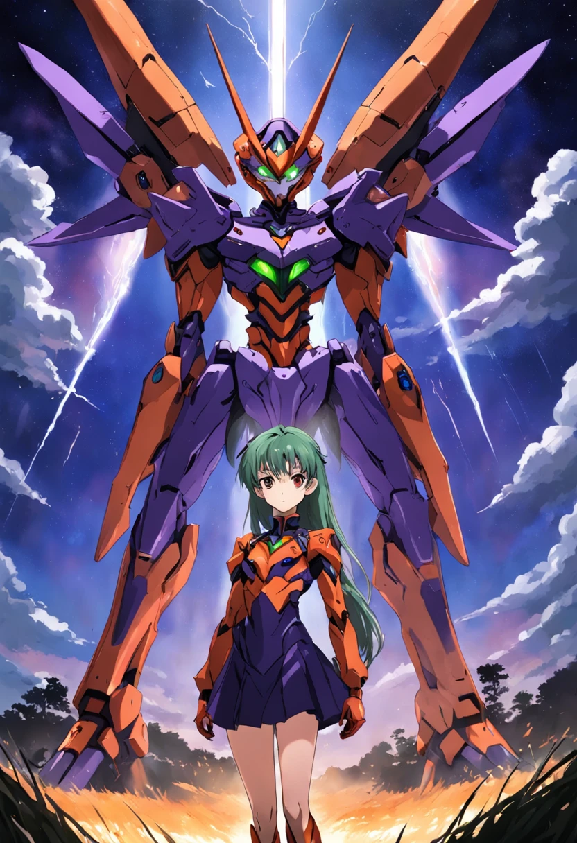 eva 01 lutando, campo de batalha, estilo evangelion