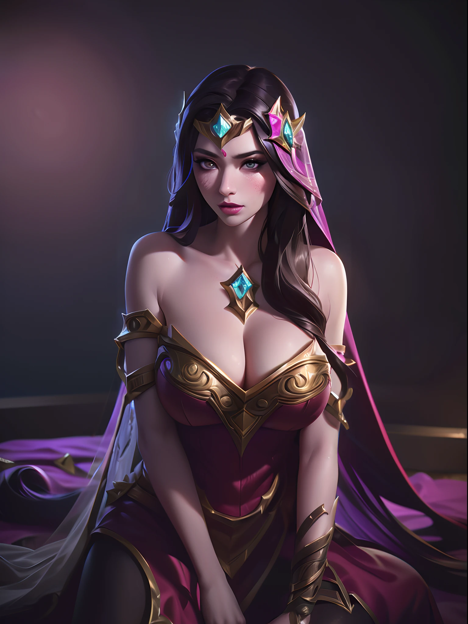 (League of Legends:1.5), 1girl, long hair, solo, dress, petals, hair ornament, pink dress, brown hair, bare shoulders, black hair, very long hair, veil, jewelry, see-through, off shoulder
high res,an extremely delicate and beautiful,huge_filesize,(realistic, photo-realistic:1.57),(8k, RAW photo, best quality, masterpiece:1.2),(ultra-detailed:1.4),detailed beautiful skin,detailed skin texture,glistening skin,Cinematic lenses,detailed light,cinematic lighting,