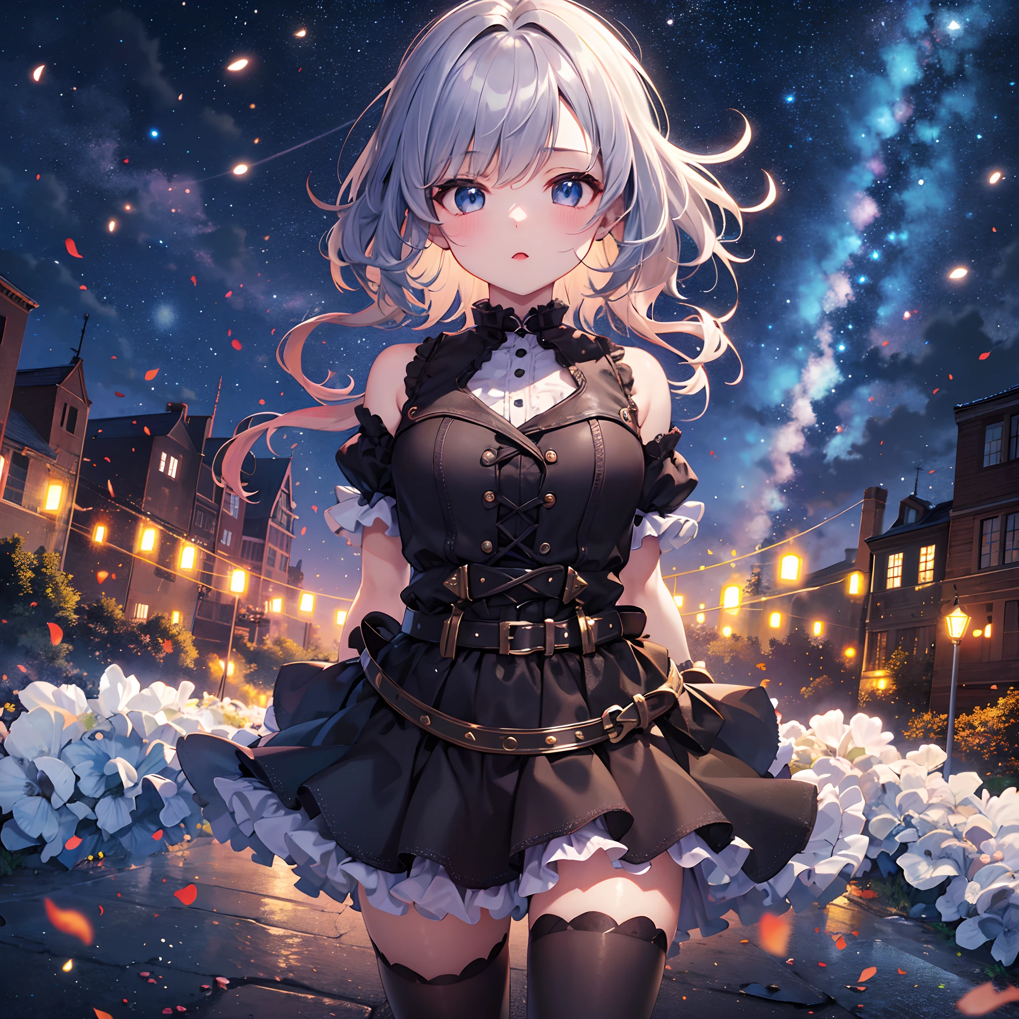 ultra detailed game CG, (High resolution:1.1),(absurderes:1.1), 1girl in, , Solo, Simple Anime, nightcity, Night view