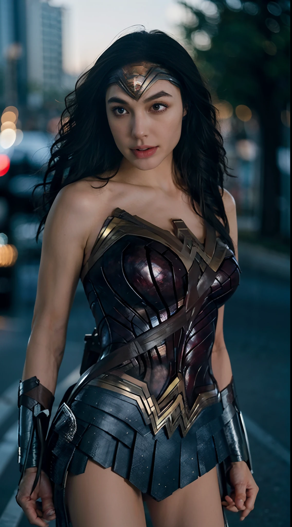 half-length,1girl,(Perfect figure,be tall and slim),solo,standing,(outdoor:1),sky,Focus on the face,Beautiful face,Detailed delicate young face,supergirl, (wonder woman suit:1.5),Jumpsuit, (huge fake breasts, round breasts:1.5),thigh gap,camel toe, thigh gap,
realistic style,vivid picture,masterpiece, (best quality:1.2),ultra-detailed,realistic,High definition,High quality,Cinematic Light,Ray tracing,ultra high res,UHD,(photorealistic:1.5),intricate details,detailed texture,finely detailed,High quality shadow