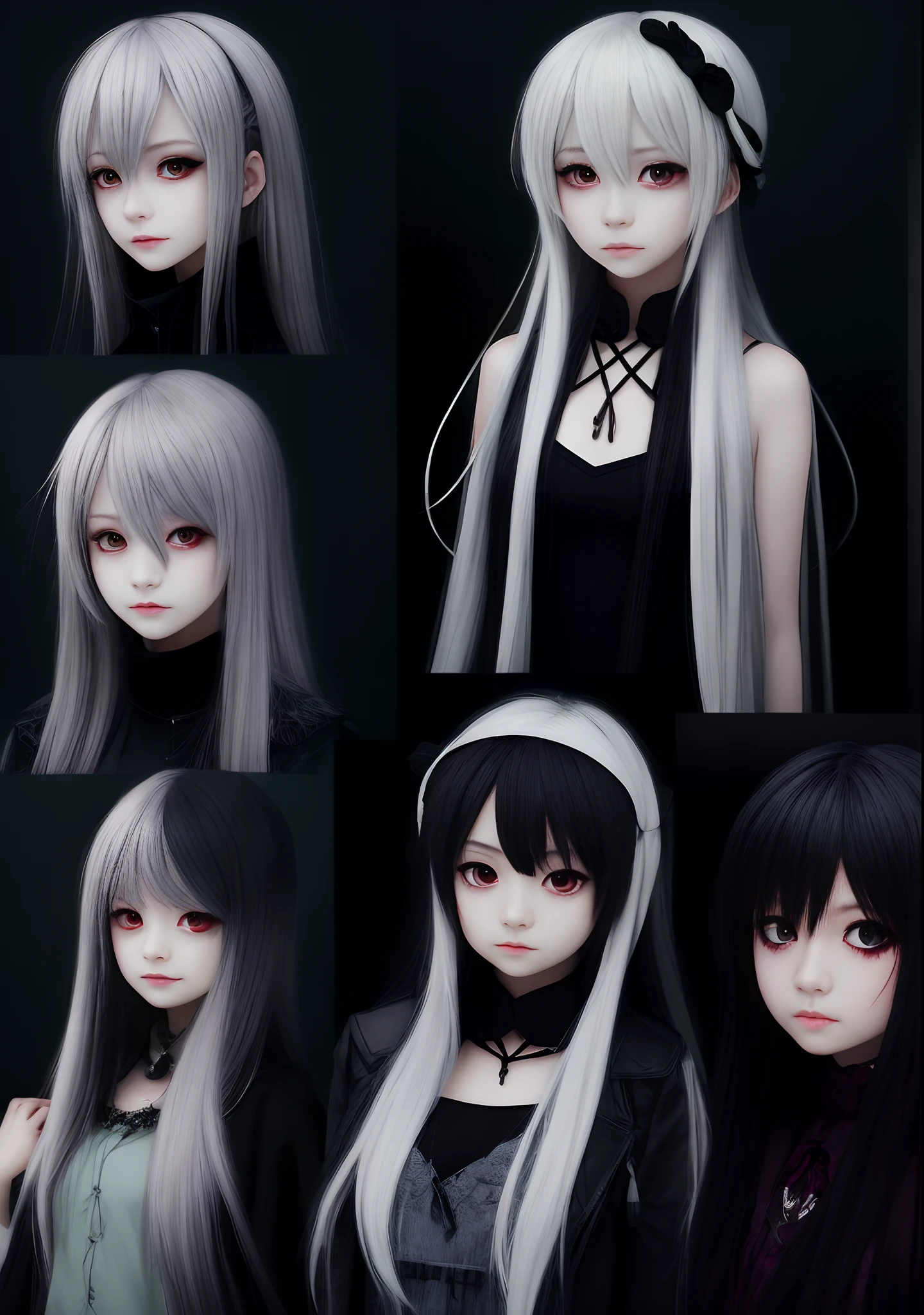 Blood Clan,White hair and red eyes,goth ,pale-skinned