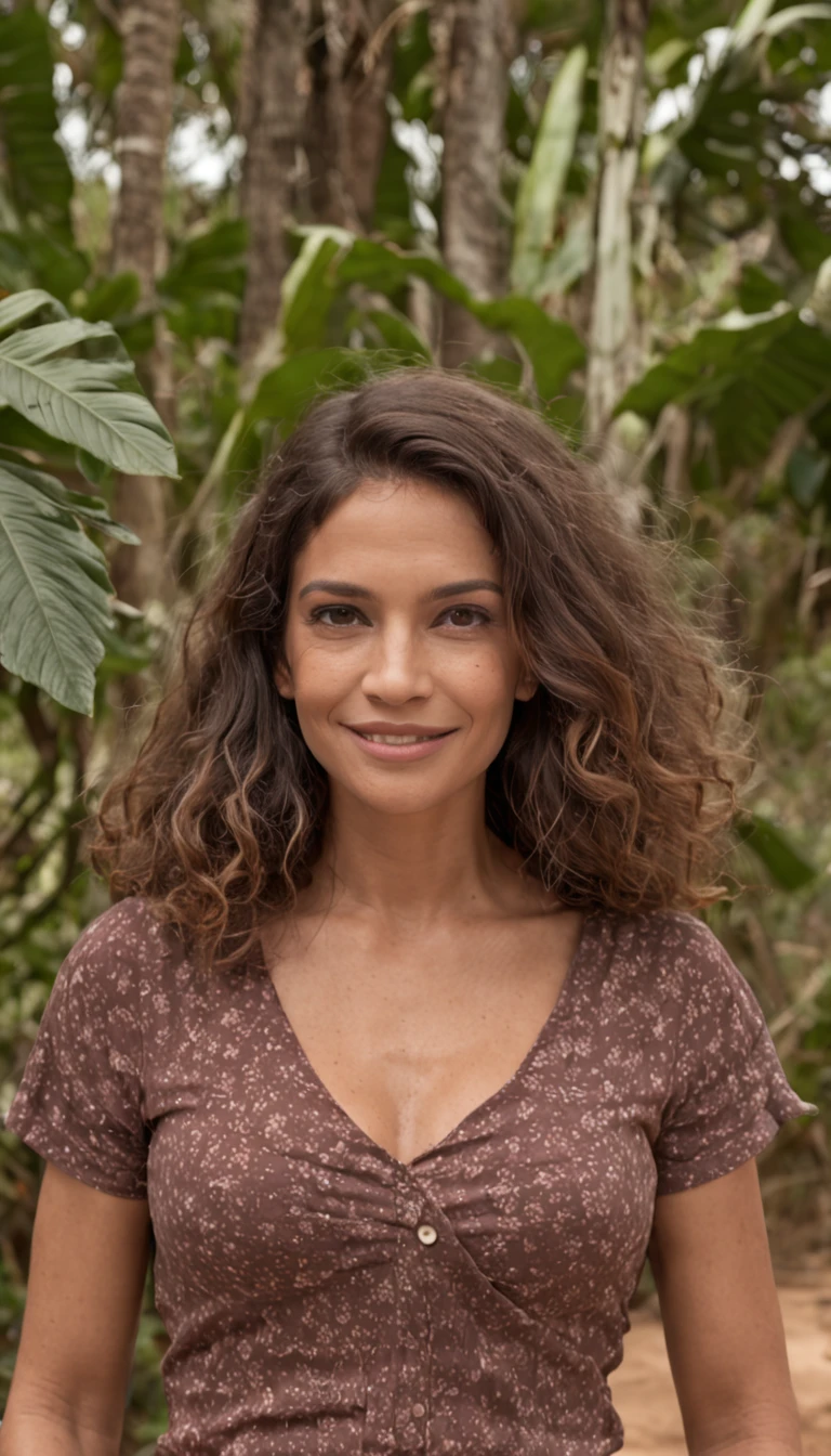 (Professional 3D rendering:1.3) de (Realistic:1.3)Maria is a 35-year-old woman with, Cabelos escuros, olhos castanhos, e pele de azeitona. She is of average height and has an athletic build. Maria nasceu e cresceu na ilha de Maui, Havai. Ela sempre morou na mesma casa, que estava localizado em uma pequena comunidade rural na costa leste da ilha. Mary is a cheerful and outgoing person. Um dia, a forest fire started in the forest next to Maria's house. As chamas se espalharam rapidamente, e em pouco tempo, A casa de Maria foi cercada pelo fogo.BACKDROP KILLS TOTALLY DEVASTATED BY FIRE IN ASHES