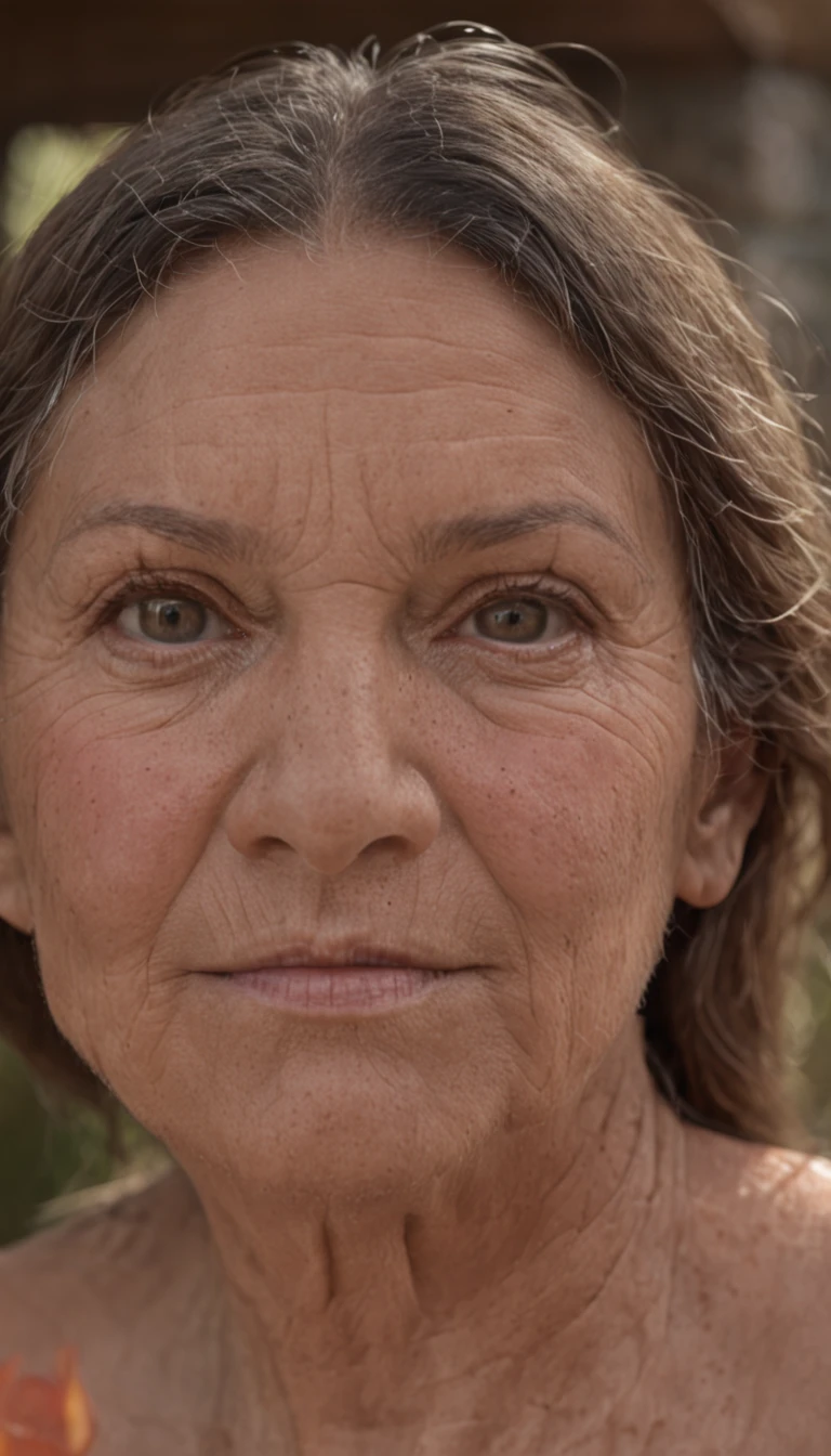 (Professional 3D rendering:1.3) de (Realistic:1.3)Maria is a 35-year-old woman with, Cabelos escuros, olhos castanhos, e pele de azeitona. She is of average height and has an athletic build. Maria nasceu e cresceu na ilha de Maui, Havai. Ela sempre morou na mesma casa, que estava localizado em uma pequena comunidade rural na costa leste da ilha. Mary is a cheerful and outgoing person. Um dia, a forest fire started in the forest next to Maria's house. As chamas se espalharam rapidamente, e em pouco tempo, A casa de Maria foi cercada pelo fogo.BACKDROP KILLS TOTALLY DEVASTATED BY FIRE IN ASHES