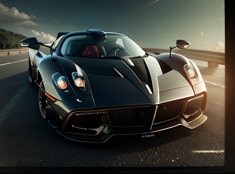 Pagani huayra with green neutral background